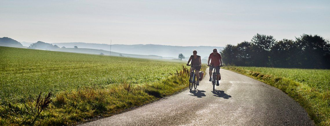 Cyclists in Denmark in the Djursland region