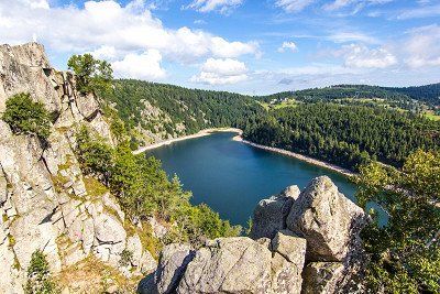 Blick von der Vogesenkammstraße auf den Lac Blanc 