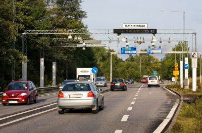 Kontrollstation der City-Maut in Stockholm