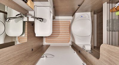 Bad von oben im Carado Campervan CV541 pro
