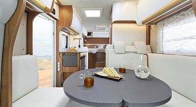 Halbrunder Tisch im Ecovip titanio - jetzt mehr Details zum Ecovip Titanio bei Laika ansehen