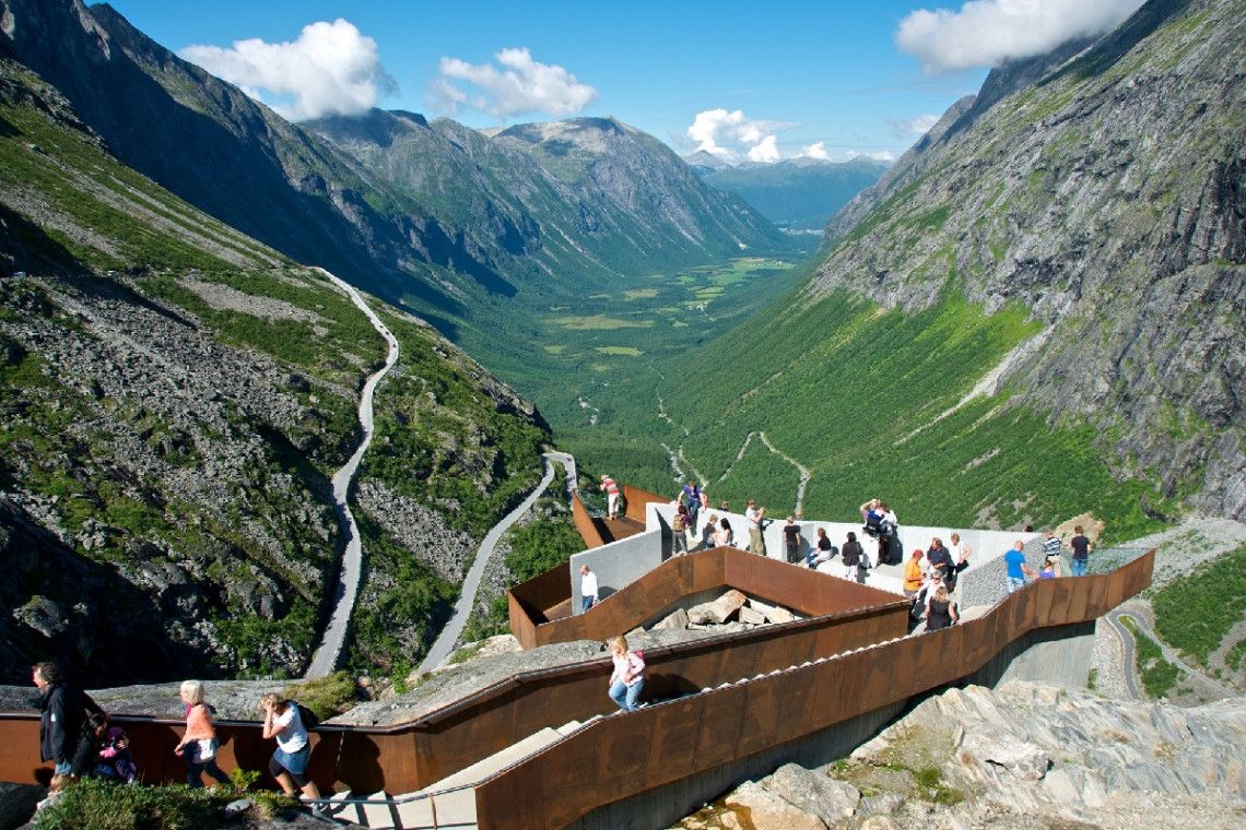 Uitkijkplatform over Trollstigen, Noorwegen