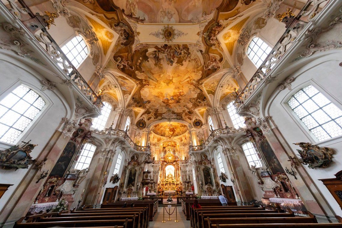 Blick ins Innere der Wallfahrtskirche Birnau