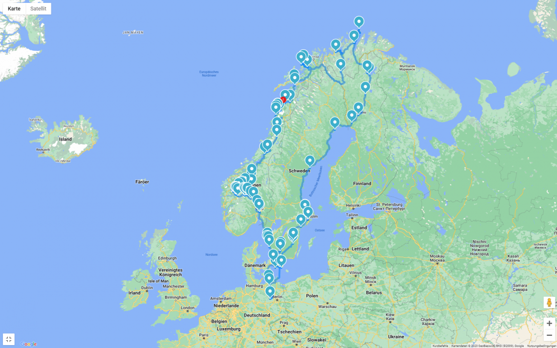 7.ooo km Skandinavien: Schweden - Finnmark - Nordkap - Senja - Lofoten - Kystriksveien