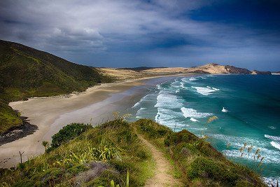 Strand und Duenenlandschaft Neuseeland Nordinsel