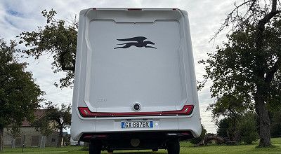 Heckansicht des Laika Wohnmobils Ecovip H 2109