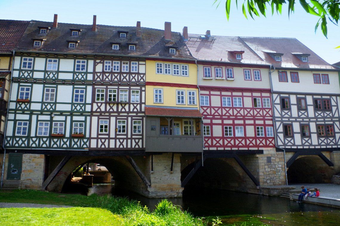 Fachwerkhäuser der Krämerbrücke in Erfurt