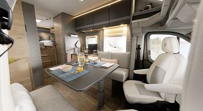 Wohnbereich im Dethleffs Wohnmobil Just Go Active