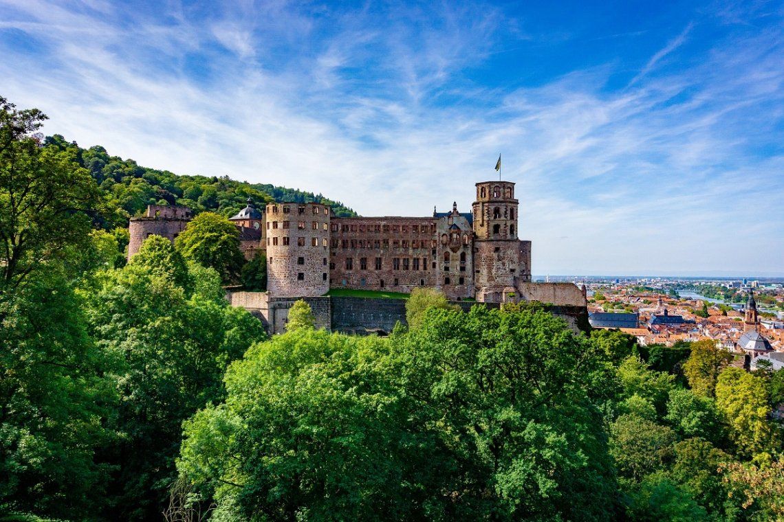 View of Heidelberg Castle and the city