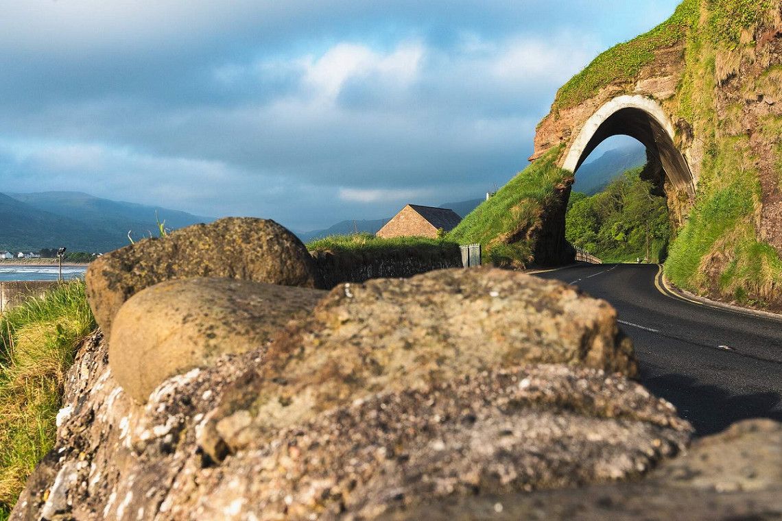 The Red Arch tunnel near Waterfoot in Ireland