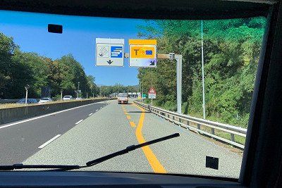 motorway and toll station in Italy