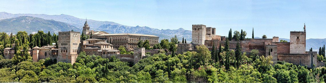 panoramic view of Alhambra in Granada