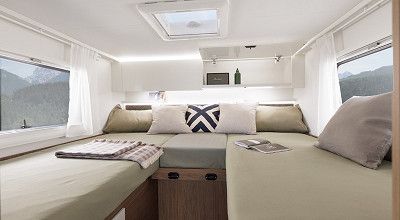 Einzelbetten im Corigon Wohnmobil T 700 S 