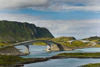 Bruecken bei Fredvang auf den Lofoten 