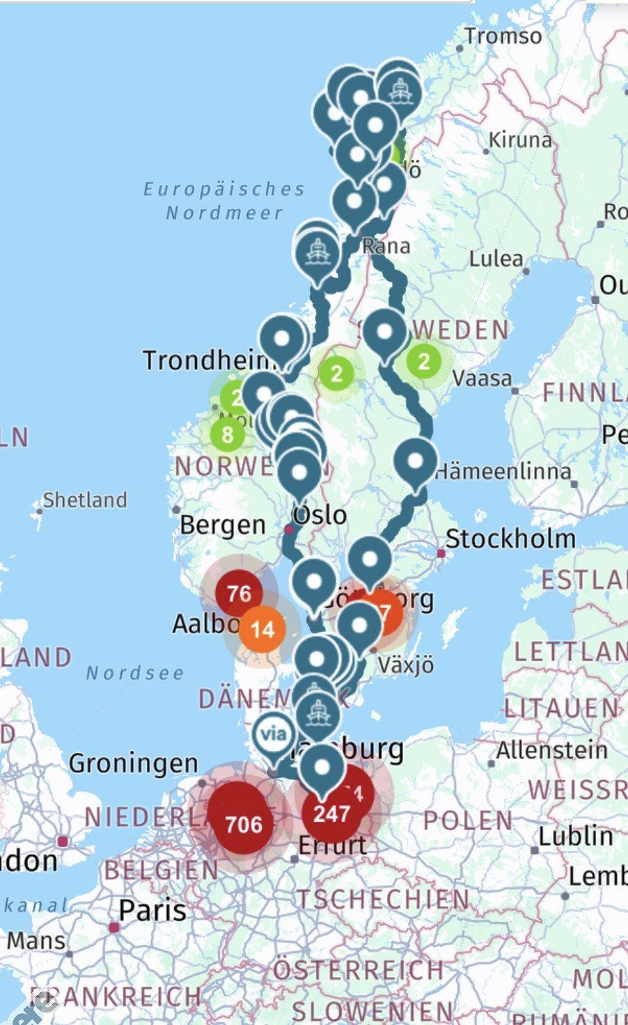 6.500 km bis zu den Lofoten in Norwegen