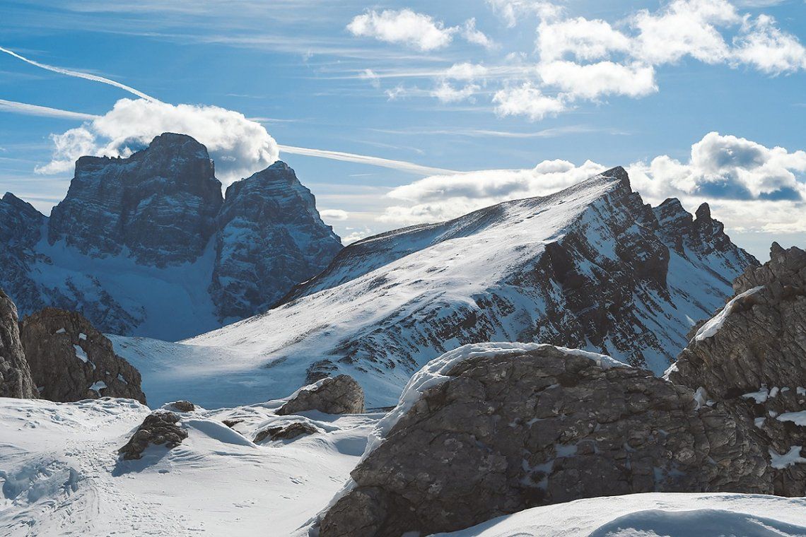 Blick auf Monte Pelmo und Monte Mondeval