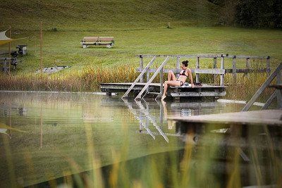 Bathing jetty at Banana Lake in Schwoich