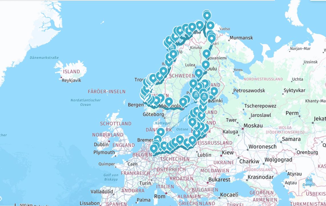 Veroudering. Planning: omvaart van de Oostzee met noorderlicht in oktober
