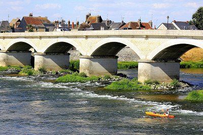 Going by kayak on the Loire river, France