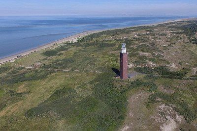 Ouddorp lighthouse from above, the Netherlands