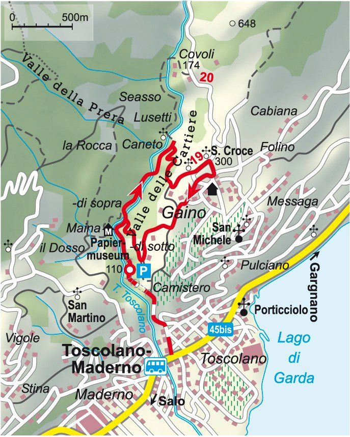 Karte der Wanderung im Papiermühlental