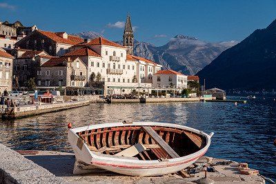Perast Old Town by the sea in Montenegro