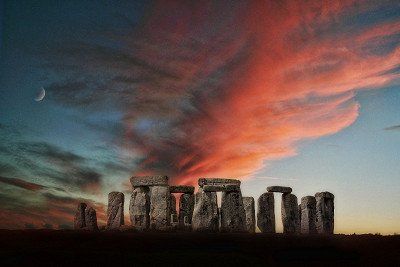 Stonehenge im Abendrot