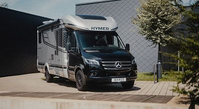 Teilintegriertes Hymer Wohnmobil BlackLine Edition von aussen