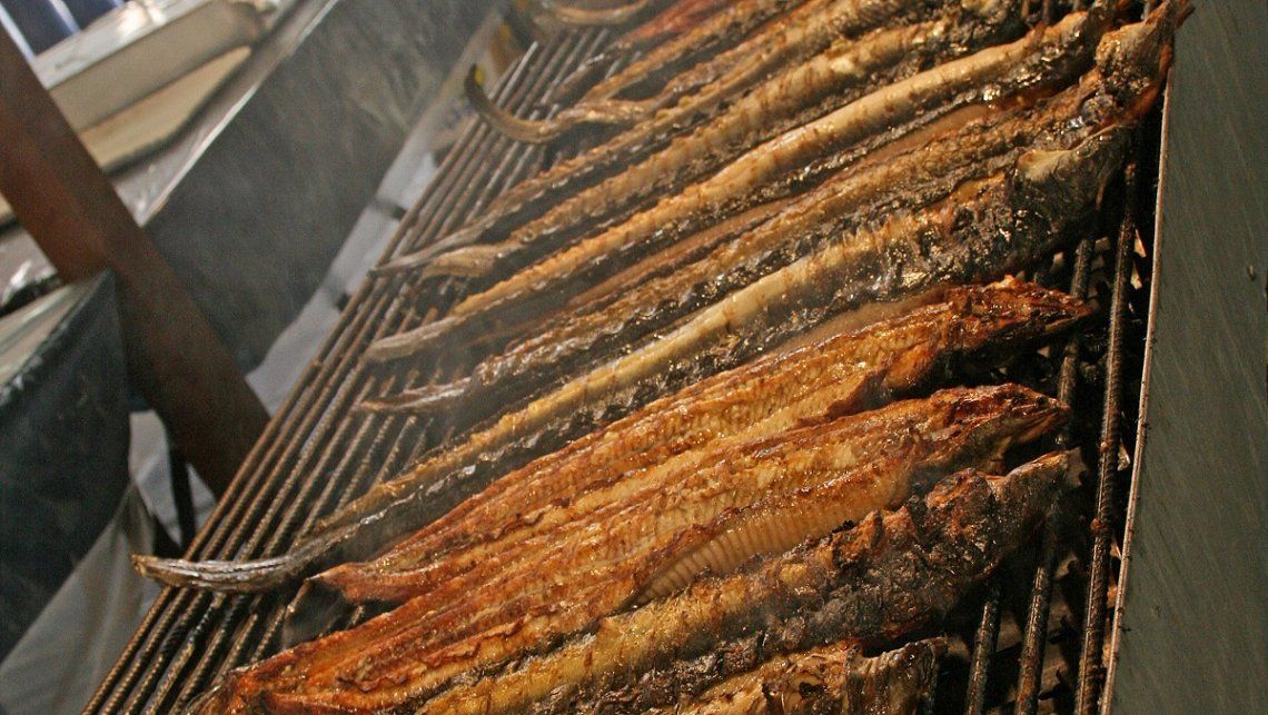 Grilled eel at the Eel Festival in Comacchio