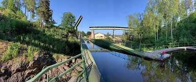 Uitzicht op de geul van het Haverud-aquaduct, Zweden